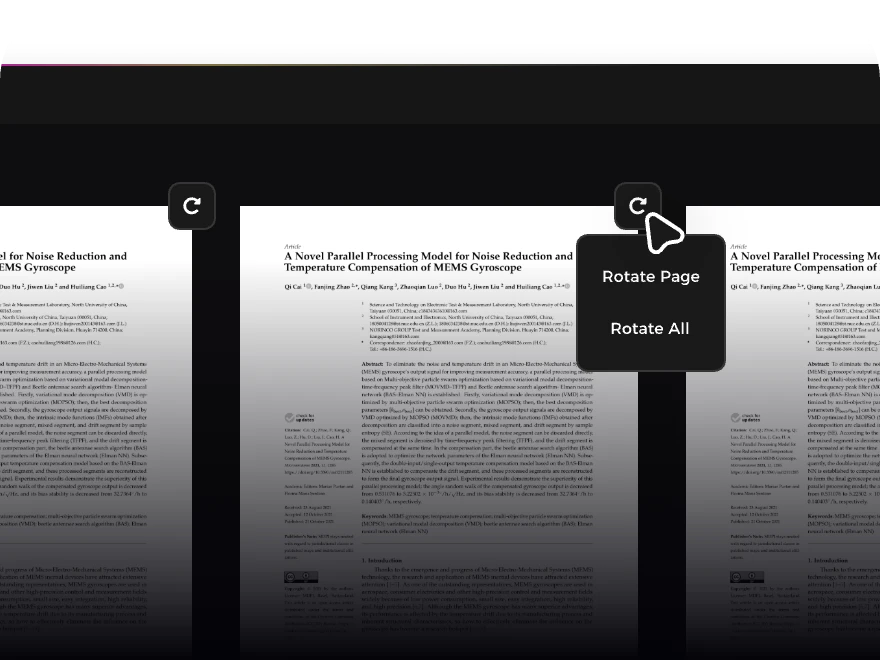 Choose page and angle